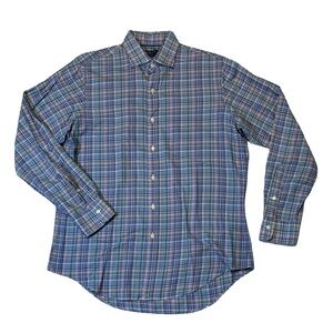 Polo Ralph Lauren mens XL blue plaid soft cotton button up casual shirt EuC